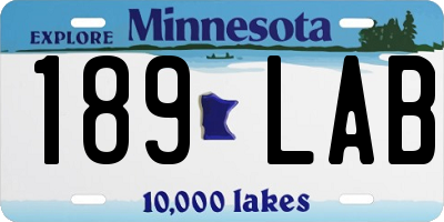 MN license plate 189LAB