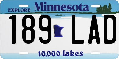 MN license plate 189LAD