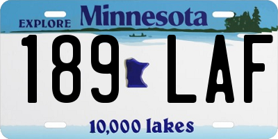 MN license plate 189LAF