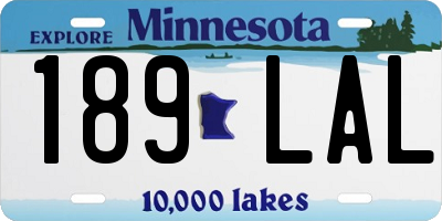 MN license plate 189LAL