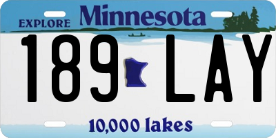 MN license plate 189LAY