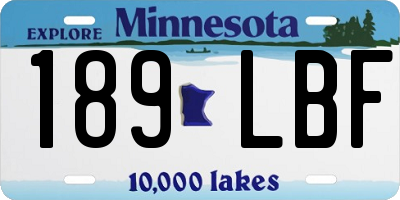MN license plate 189LBF