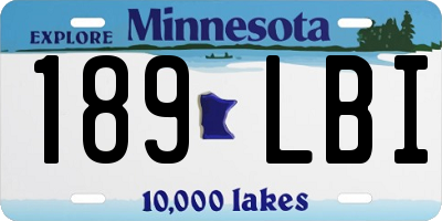 MN license plate 189LBI
