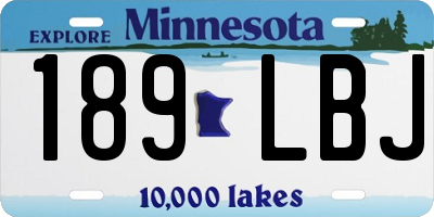MN license plate 189LBJ