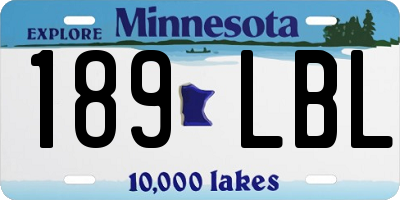 MN license plate 189LBL