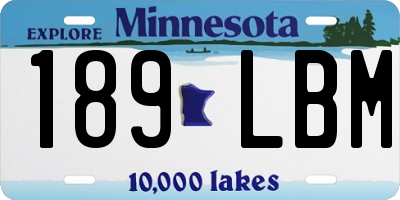 MN license plate 189LBM
