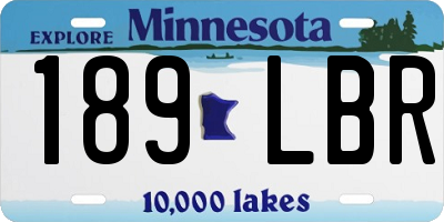 MN license plate 189LBR