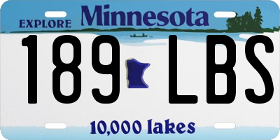 MN license plate 189LBS