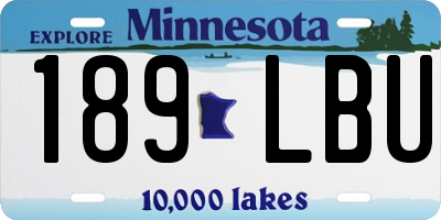 MN license plate 189LBU