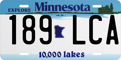 MN license plate 189LCA