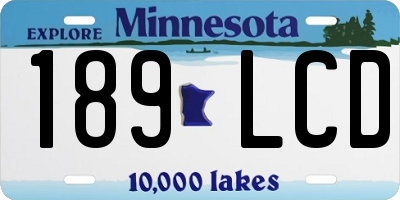 MN license plate 189LCD