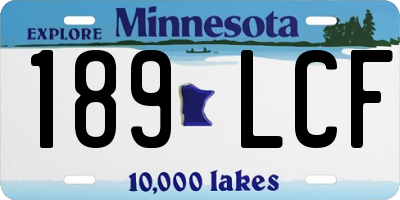 MN license plate 189LCF
