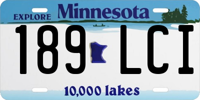 MN license plate 189LCI