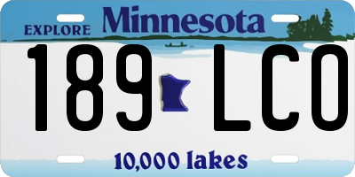 MN license plate 189LCO