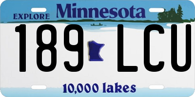 MN license plate 189LCU