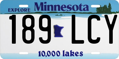 MN license plate 189LCY