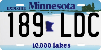 MN license plate 189LDC