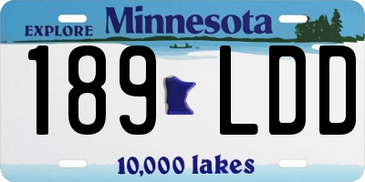 MN license plate 189LDD