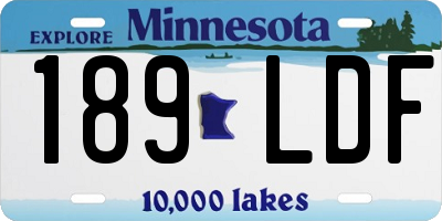 MN license plate 189LDF