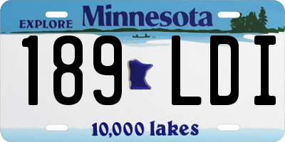 MN license plate 189LDI