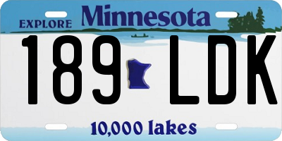 MN license plate 189LDK