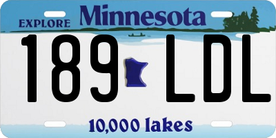MN license plate 189LDL