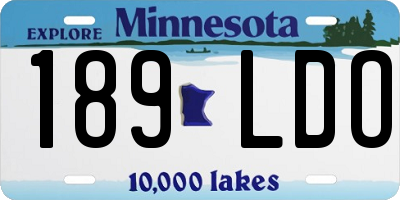 MN license plate 189LDO