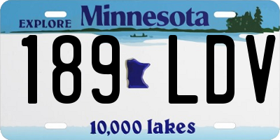 MN license plate 189LDV