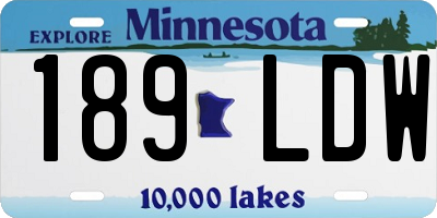 MN license plate 189LDW