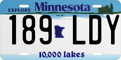 MN license plate 189LDY