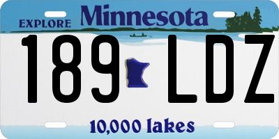 MN license plate 189LDZ