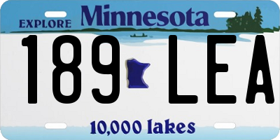 MN license plate 189LEA