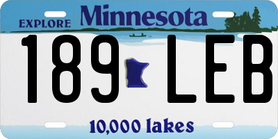 MN license plate 189LEB