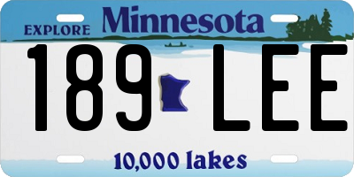 MN license plate 189LEE