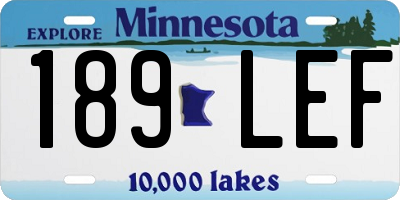 MN license plate 189LEF