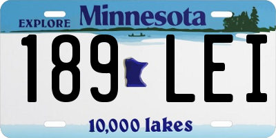 MN license plate 189LEI