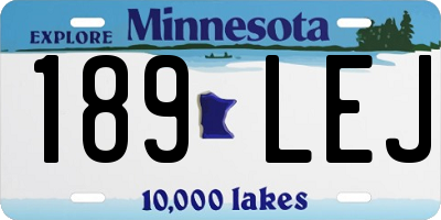 MN license plate 189LEJ