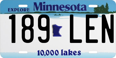 MN license plate 189LEN