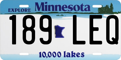 MN license plate 189LEQ