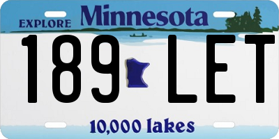 MN license plate 189LET