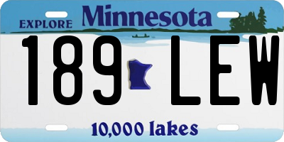 MN license plate 189LEW
