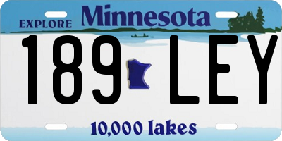MN license plate 189LEY