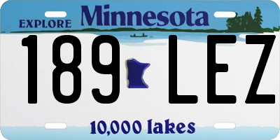 MN license plate 189LEZ
