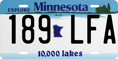 MN license plate 189LFA