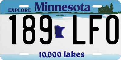 MN license plate 189LFO