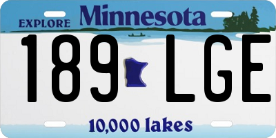 MN license plate 189LGE