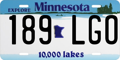 MN license plate 189LGO