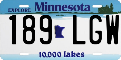 MN license plate 189LGW