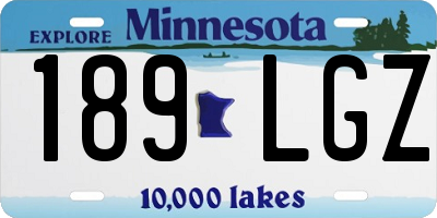 MN license plate 189LGZ