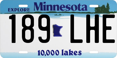 MN license plate 189LHE